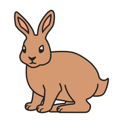 Fototapeta na wymiar Rabbit vector icon.Color vector icon isolated on white background rabbit.