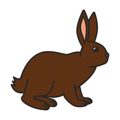 Rabbit vector icon.Color vector icon isolated on white background rabbit.