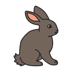 Rabbit vector icon.Color vector icon isolated on white background rabbit.