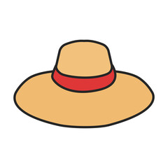 Summer hat vector icon.Color vector icon isolated on white background summer hat.