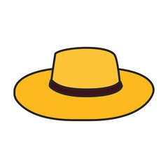 Summer hat vector icon.Color vector icon isolated on white background summer hat.