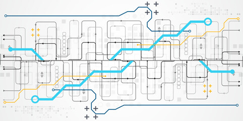 Abstract horizontal technology background. Communication concept, futuristic digital innovation background. Vector illustration