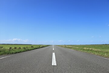 一本道と青い空