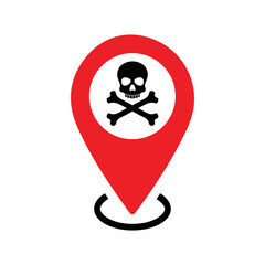 Dangerous, location icon. Simple flat design Concept.