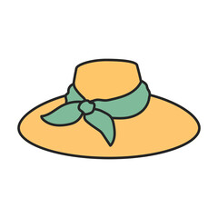Summer hat vector icon.Color vector icon isolated on white background summer hat.