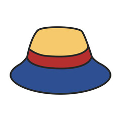 Summer hat vector icon.Color vector icon isolated on white background summer hat.