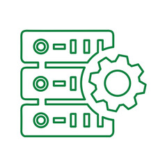 Database, setting, server outline icon. Line vector design.