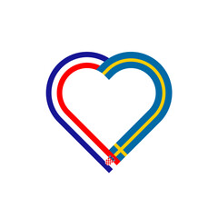 friendship concept. heart ribbon icon of croatian and swedish flags. vector illustration isolated on white background