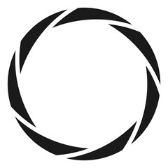 Camera lens frame. Open focal device. Aperture icon