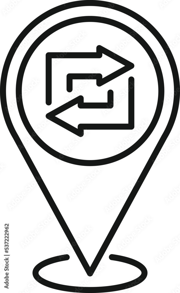 Poster repost location icon outline vector. report chart. data document
