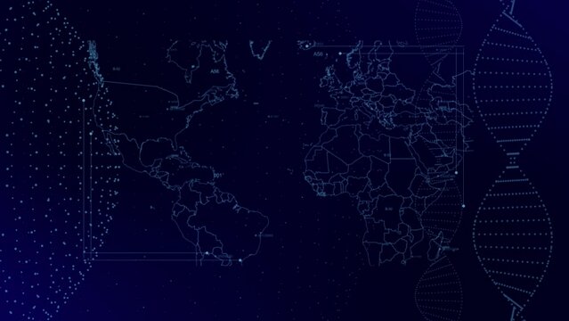Data analysis Medical statistics on Haiti Country with graphs, charts, analytics in background | Haiti country Revealing world map 4K|60 FPS, data analysis Medical science technological, DNA, Globe