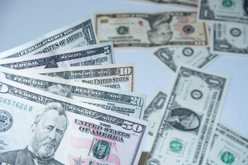 banknotes of different denominations, cash dolors