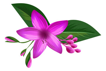 Bright violet flower. Jungle forest natural plant © ONYXprj