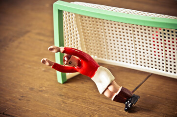 vintage toy soccer goalkeeper