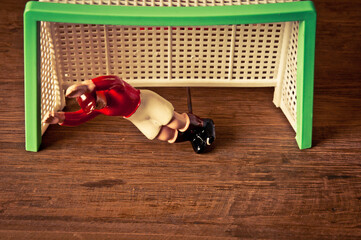 vintage toy soccer goalkeeper