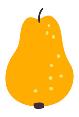 Ripe pear. Juicy yellow fruit. Cute hand drawn icon