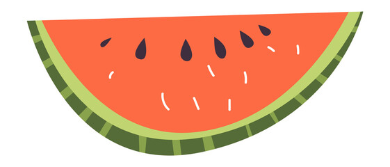 Watermelon slice. Summer symbol. Piece of fresh fruit