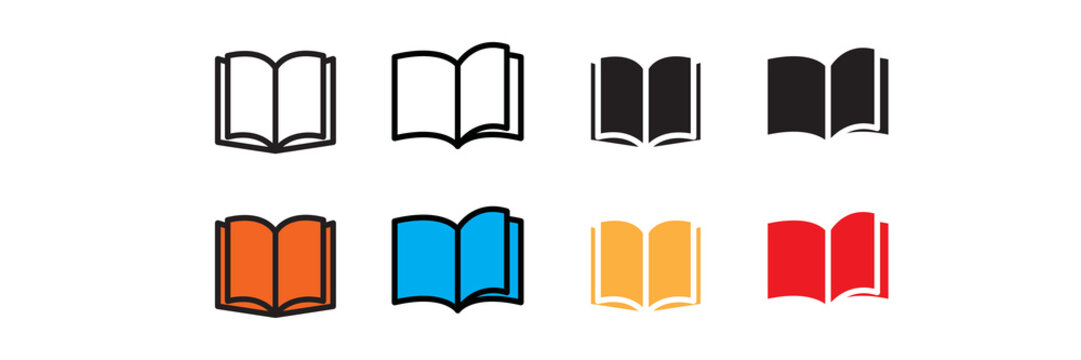 Open books vector set. Modern vector set icon