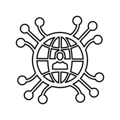 International, global, communication, connect line icon. Outline vector.