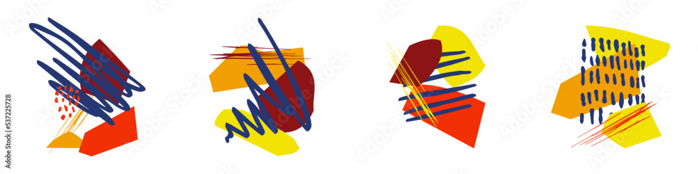 Wall mural collection of colorful abstract composition graphic element