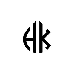 Outstanding professional elegant trendy awesome artistic black and white color HK KH initial based Alphabet icon logo.