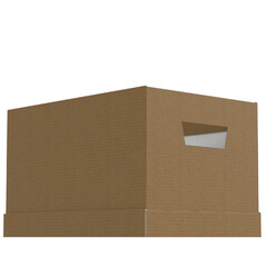 3d rendering illustration of an office cardboard box