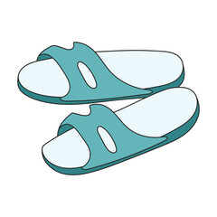 Sandal vector color icon. Vector illustration flipflop on white background. Isolated color illustration icon of sandal.