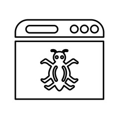 Software, Virus, Burg line icon. Outline vector.