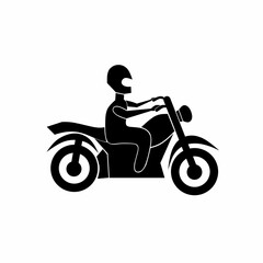 Naklejka na ściany i meble Vector silhouette illustration design of people riding a motorbike