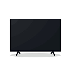 LED TV on legs, back view, illustration