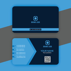 Professional elegant blue modern business card design corporate template