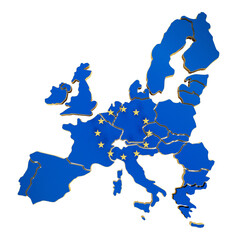Europe map on transparent background