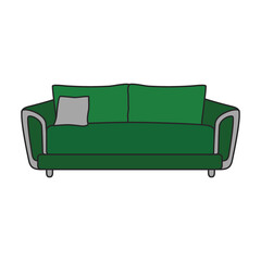 Sofa vector icon.Color vector icon isolated on white background sofa .