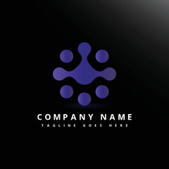 Nnovator Abstract Circles Shape Group, Blue Color Stylish Vector Logotype, Creative Dot Technology Logo Vector.