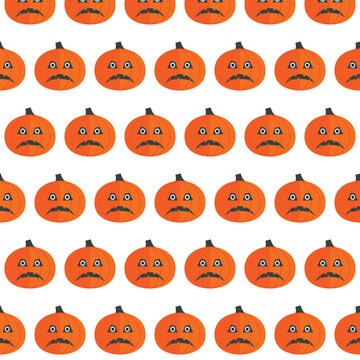 pumpkin pattern halloween night party background vector