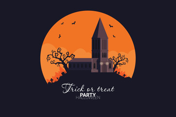 Halloween background flat design vector