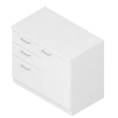 3d rendering illustration of an office chest of drawers