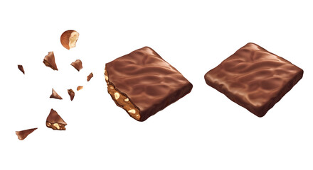 Fototapeta premium Chocolate block isolated on white