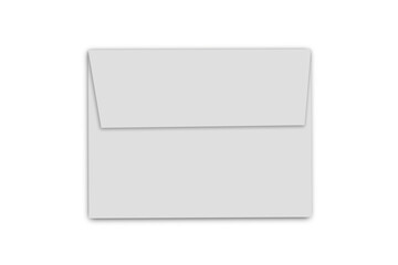 Blank envelope for writing or invitation card mockup isolated on white background.3d rendering.