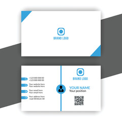 blue and white modern corporate business card template