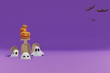 halloween pumpkin and ghost