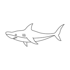 Shark vector icon.Outline vector icon isolated on white background shark.
