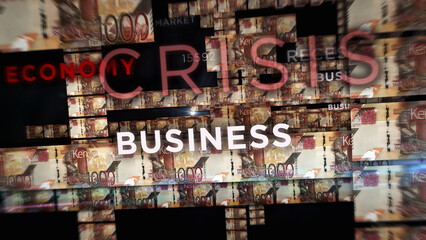 Kenya Shilling growing pile of money concept 3d illustration