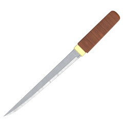 3d rendering illustration of a Japanese tanto knife