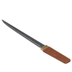 3d rendering illustration of a Japanese tanto knife