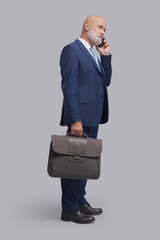 Corporate businessman having a phone call
