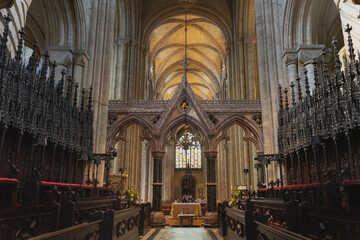 Interior of Durham cathedral medieval religious building