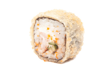 Sushi rolls japanese food isolated on white background.