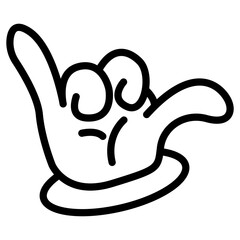 hand cartoon line icon