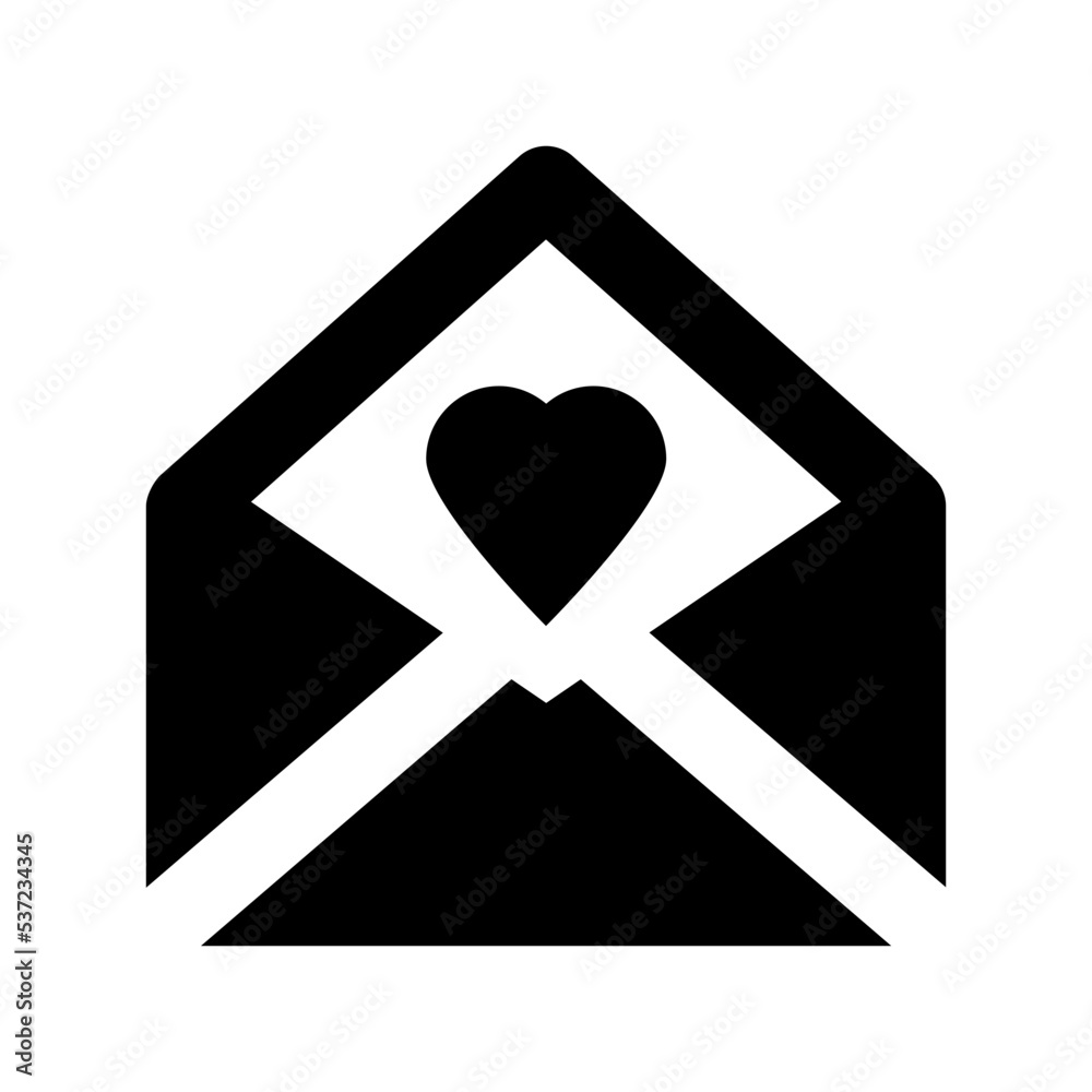 Poster Love Letter Flat Vector Icon